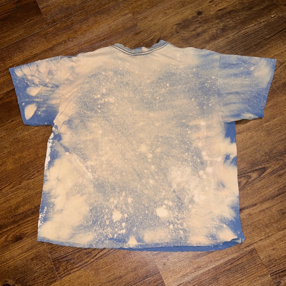 Planet Hollywood Vintage Disney Blue & Cream Splatter Short Sleeve Shirt Size XL - Picture 5 of 12